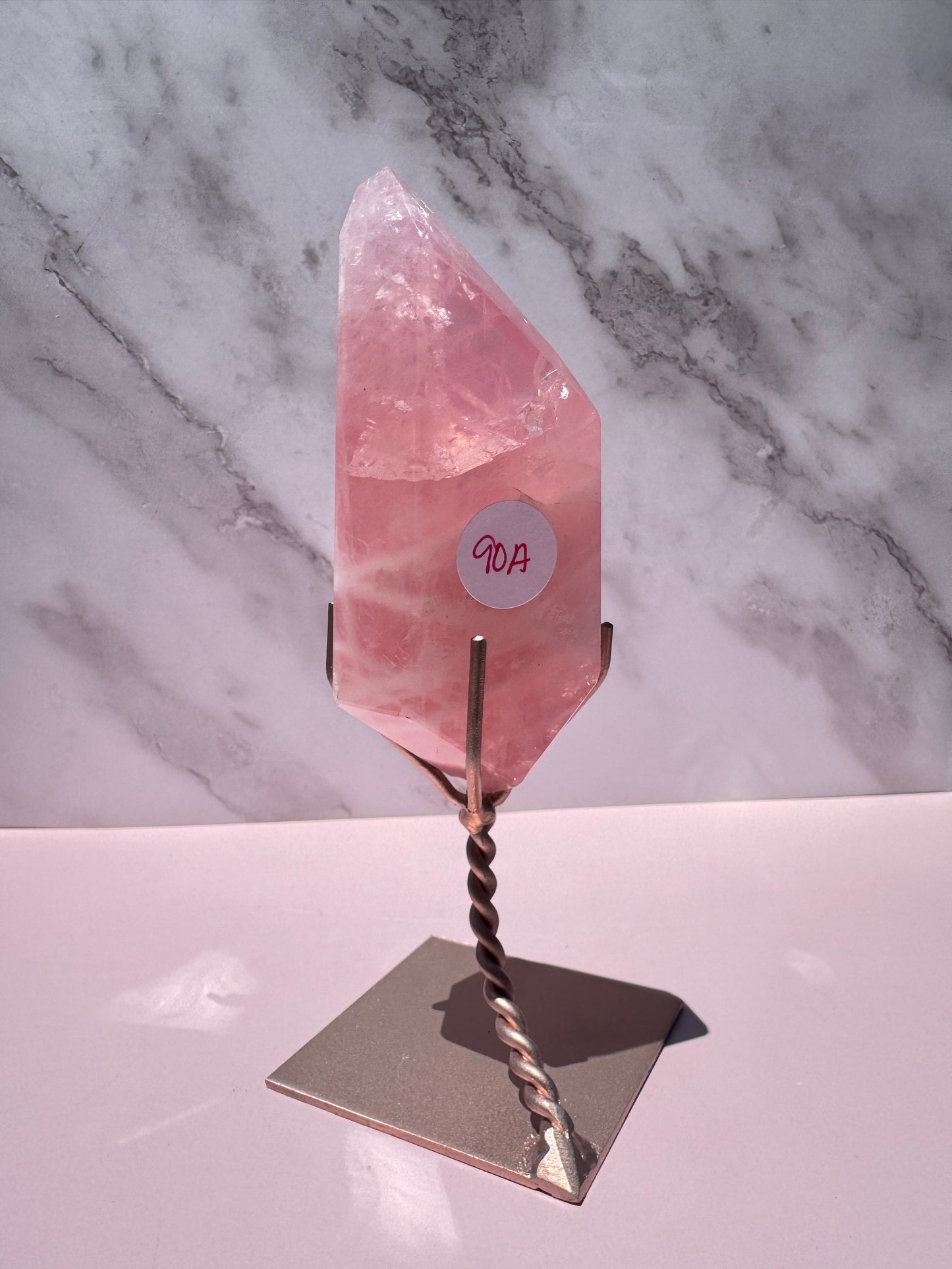Rose Quartz Polished Freeform on Stand, from Brazil - Item A