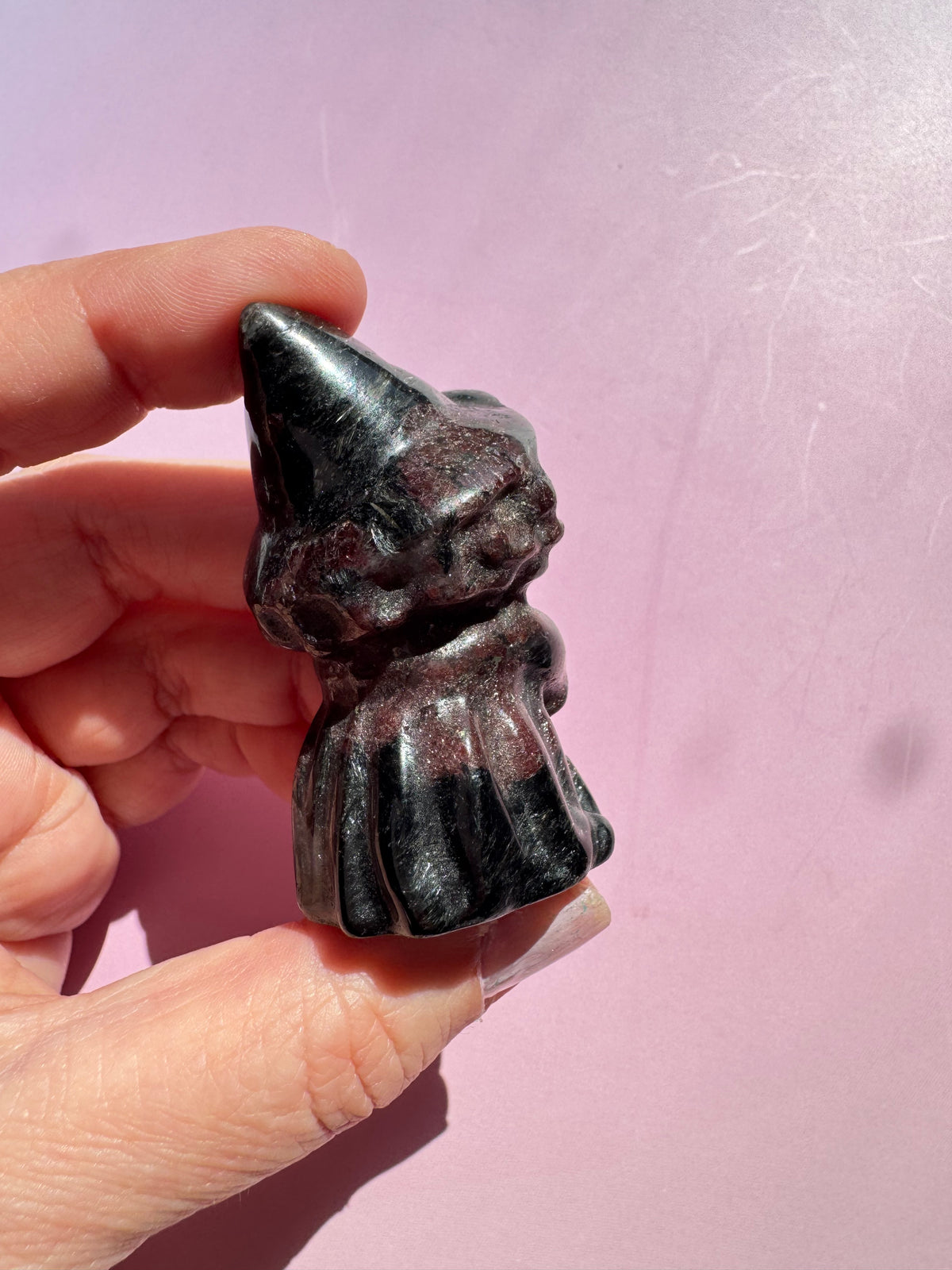 Garnet Witch Carving