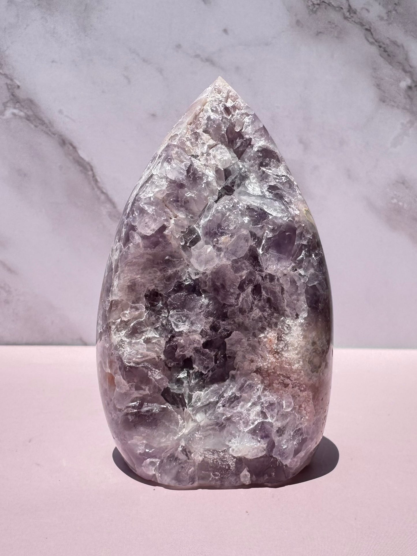 Flower Agate and Pink Amethyst Freeform - Item G