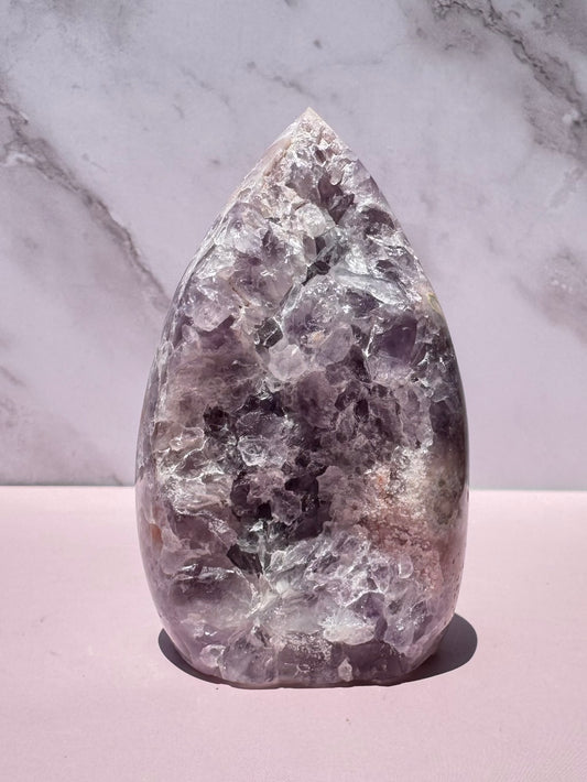 Flower Agate and Pink Amethyst Freeform - Item G