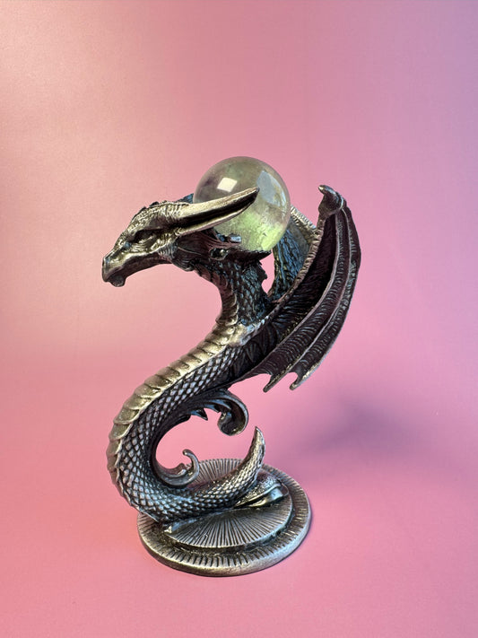 Dragon Serpent Sphere Stand with Fluorite Sphere