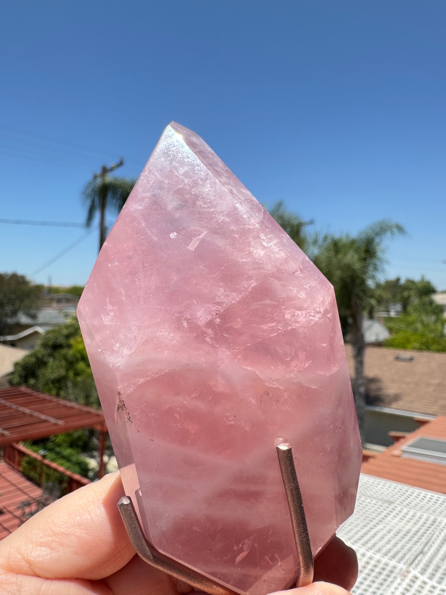 Rose Quartz Polished Freeform on Stand, from Brazil - Item A