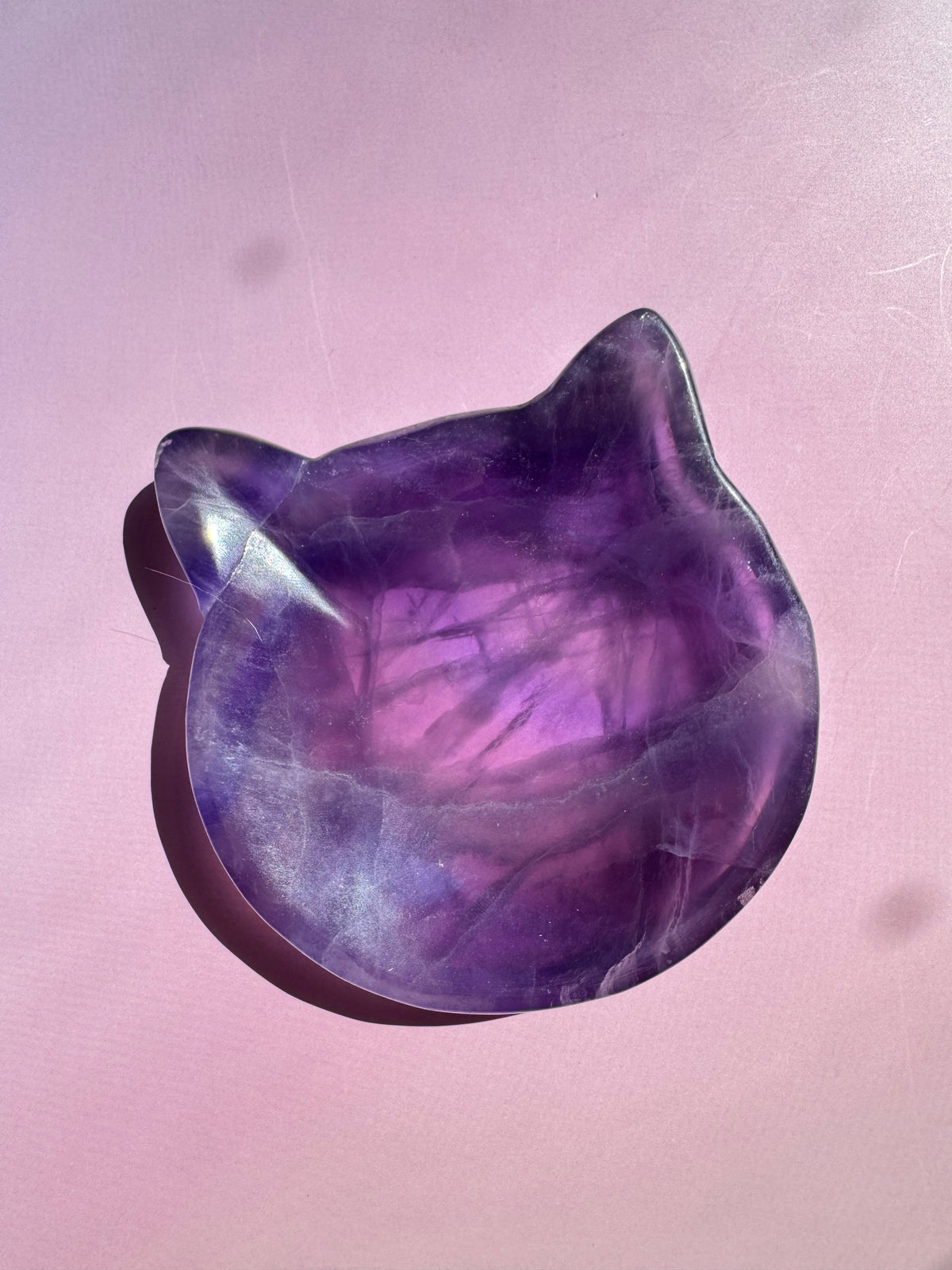 Purple Fluorite Cat Dish - Imperfect