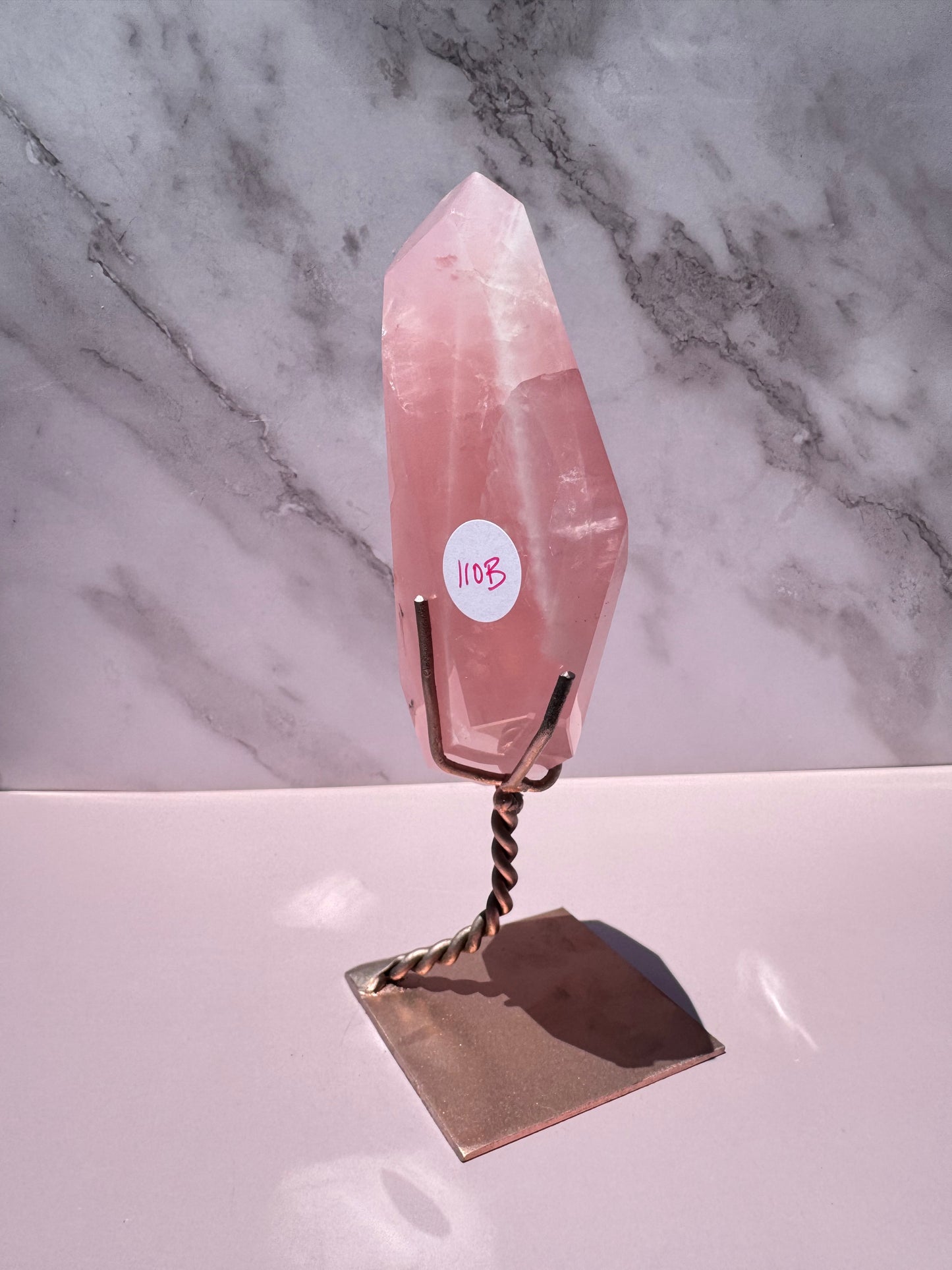Rose Quartz Polished Freeform on Stand, from Brazil - Item B