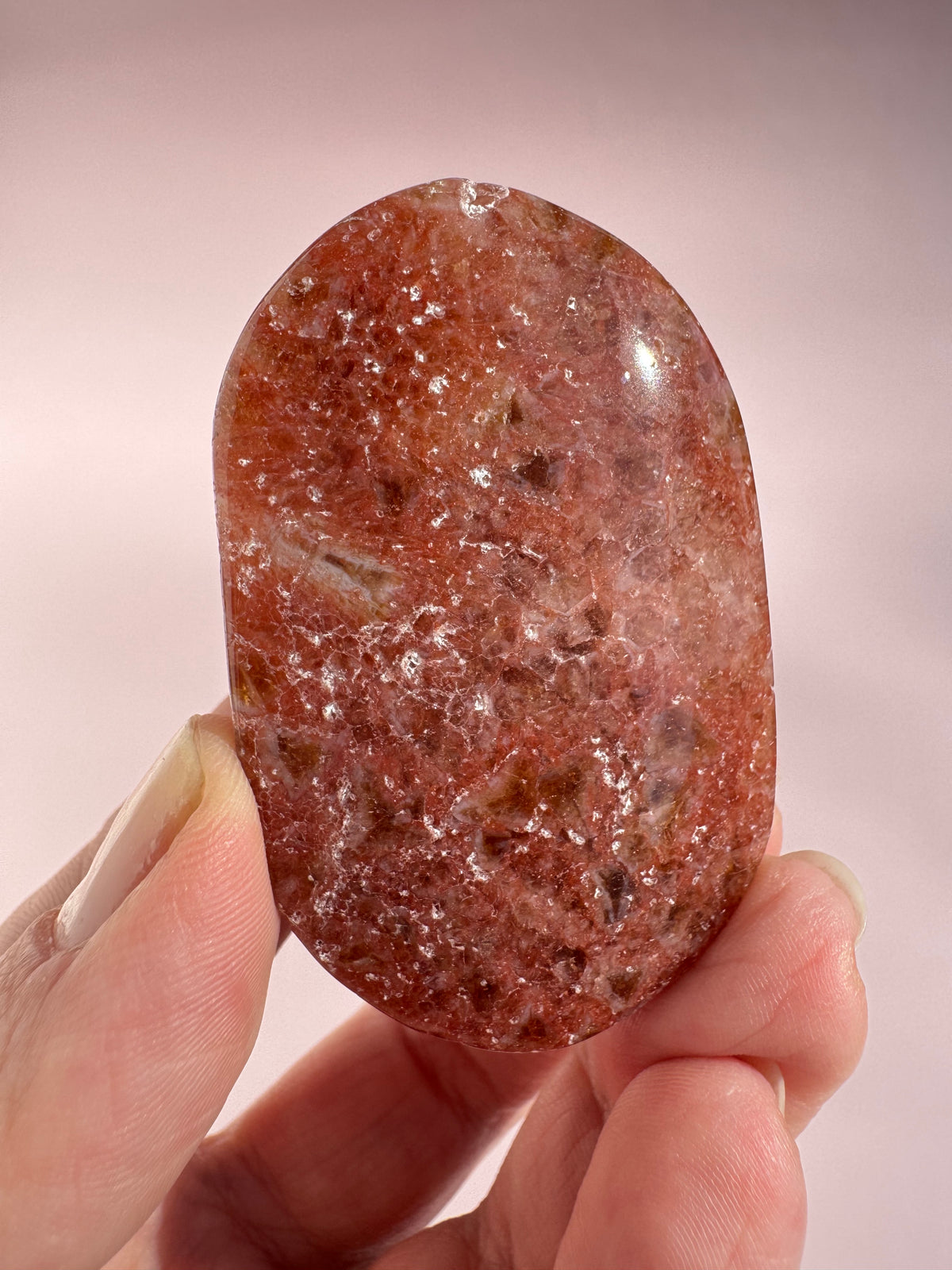 Honeycomb Citrine (Treated) Palm Stone - Item N