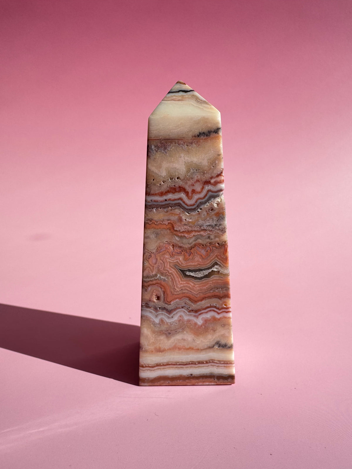 Pink Crazy Lace Agate Tower - ITEM Q