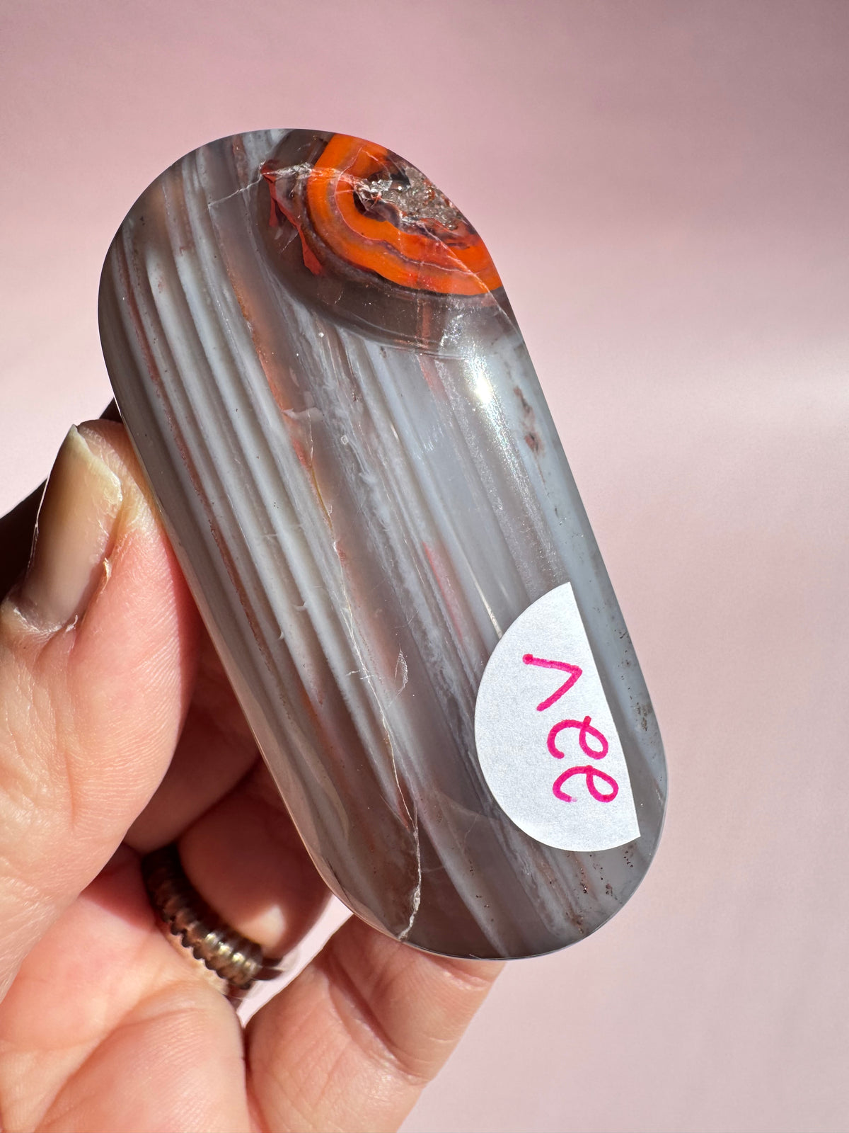 Carnelian Palm Stone - Item V