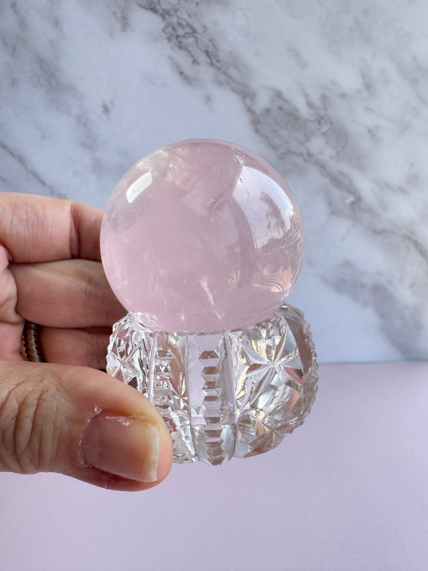 Cut Crystal Rounded Salt Cellars - Sphere Stands