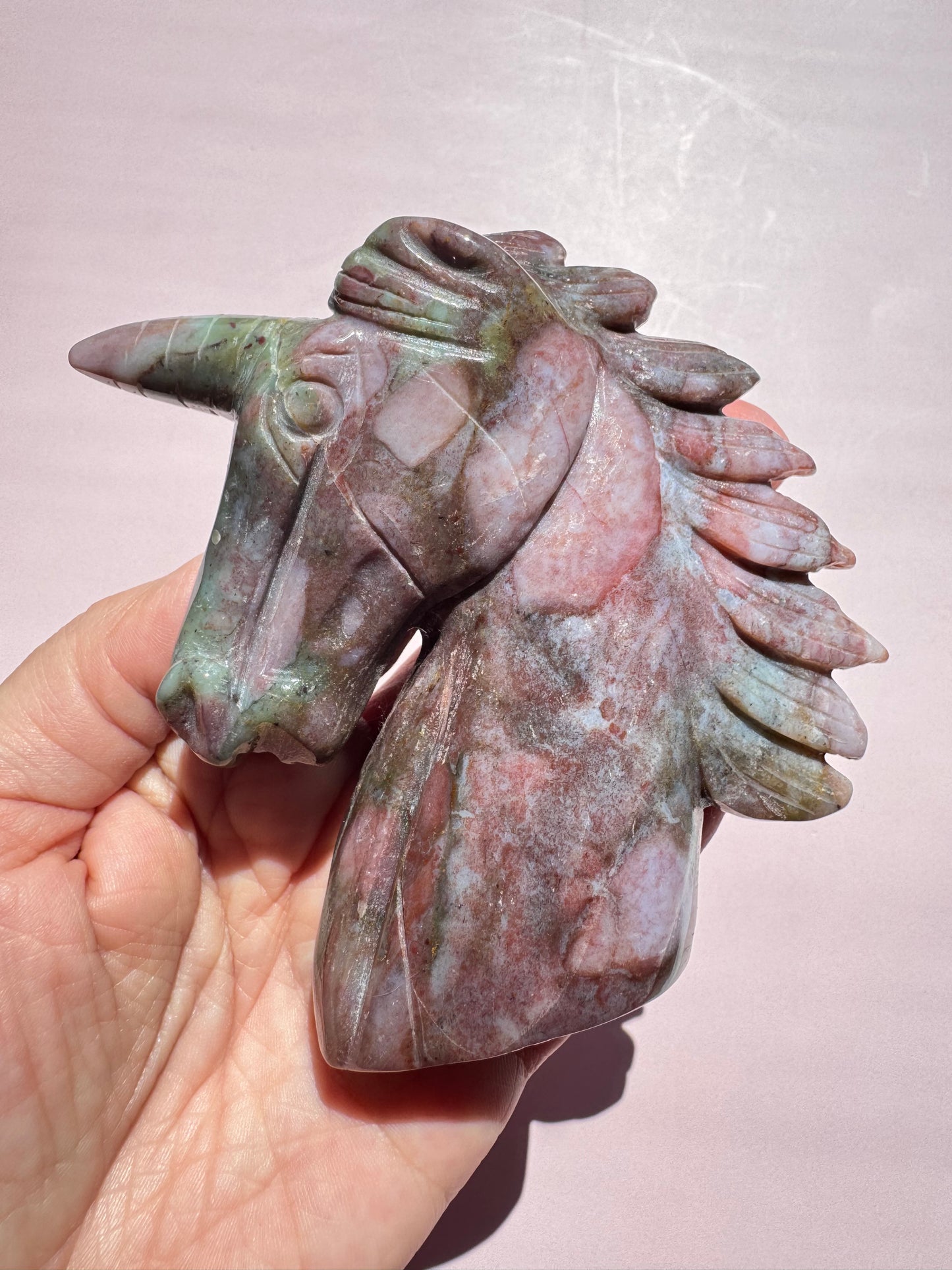 Sea Jasper Unicorn Carving - Item C