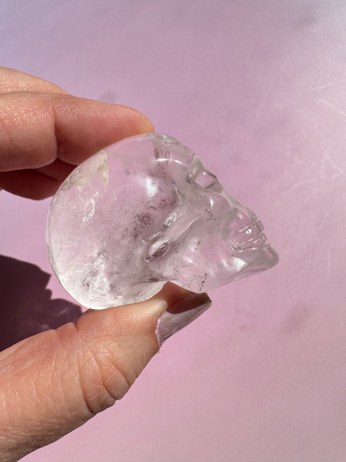 Clear Quartz Skull Carving