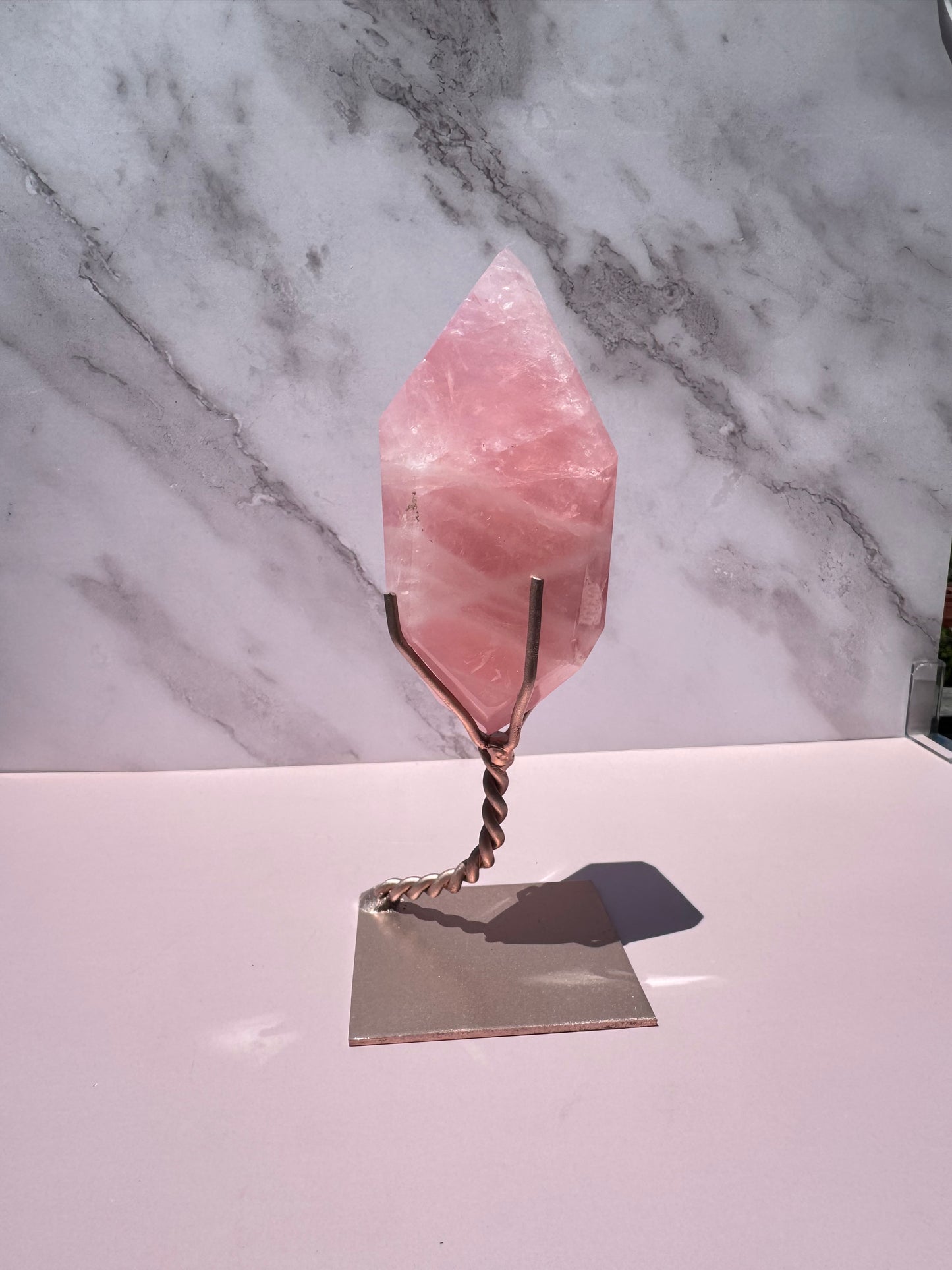 Rose Quartz Polished Freeform on Stand, from Brazil - Item A