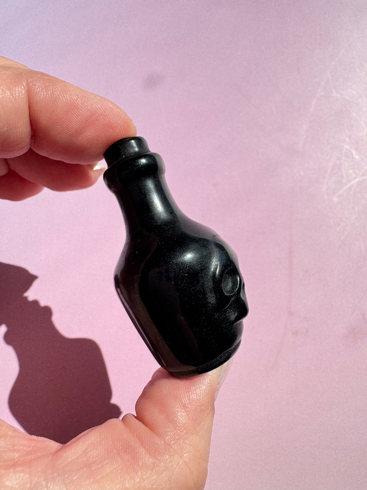 Obsidian Spooky Bottle Carving
