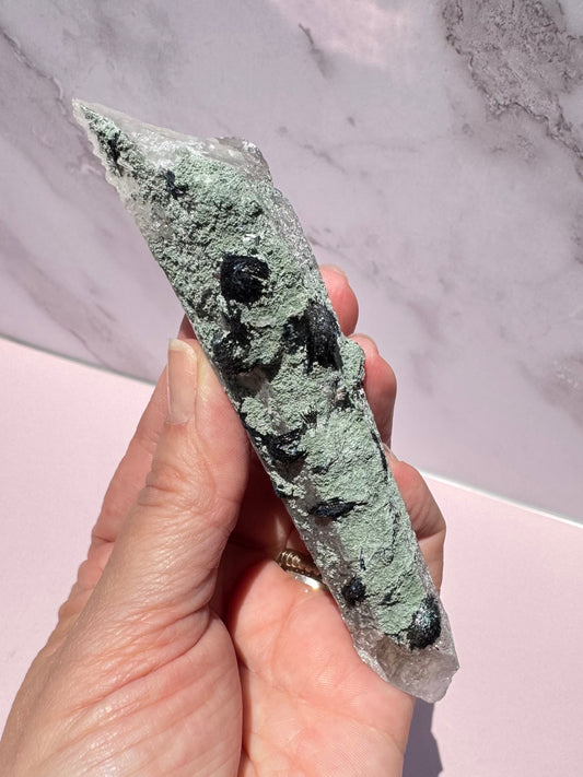 Inner Mongolian Candle Quartz with Specularite - Item A