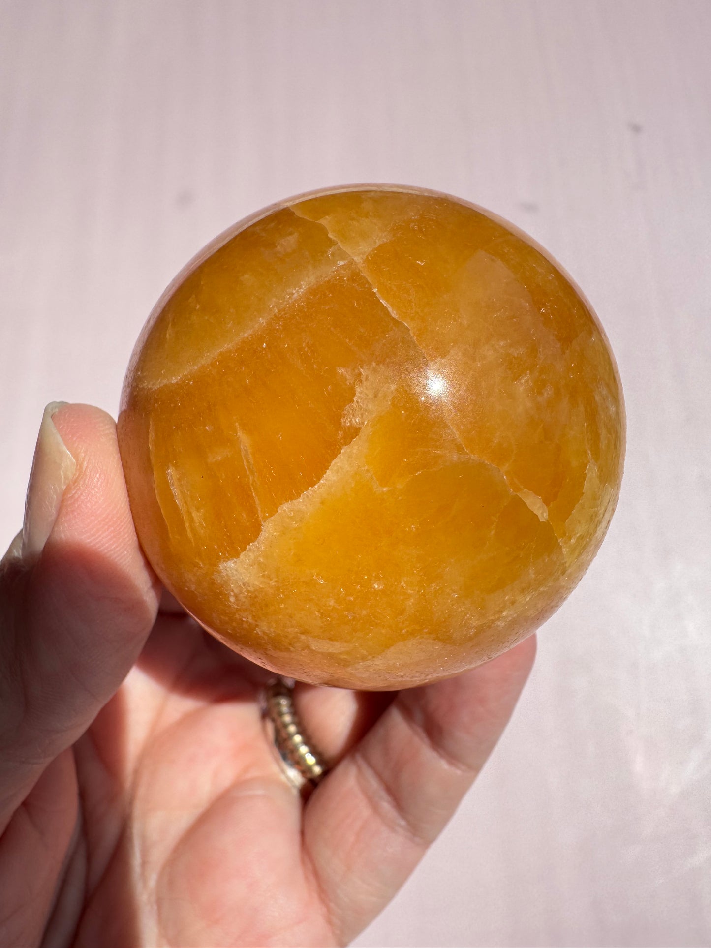 Orange Calcite Sphere - Item A
