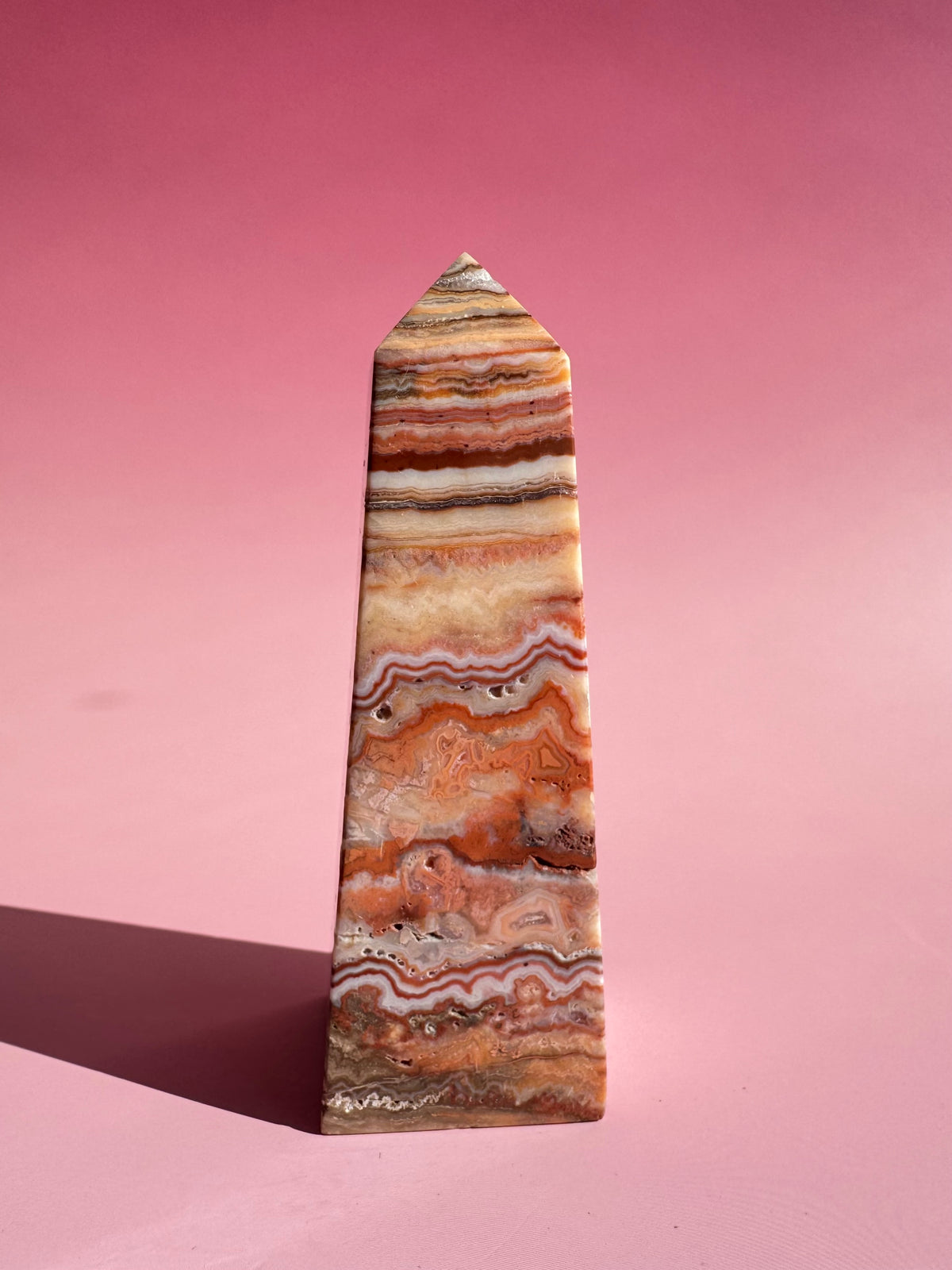Pink Crazy Lace Agate Tower - ITEM U
