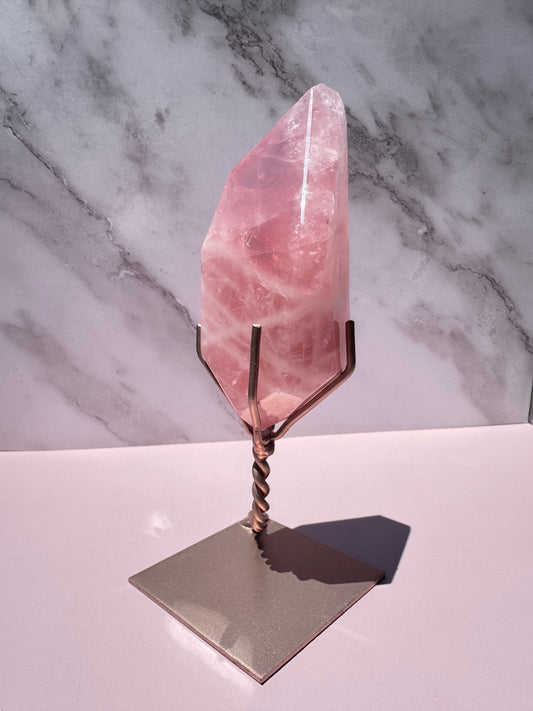 Rose Quartz Polished Freeform on Stand, from Brazil - Item A