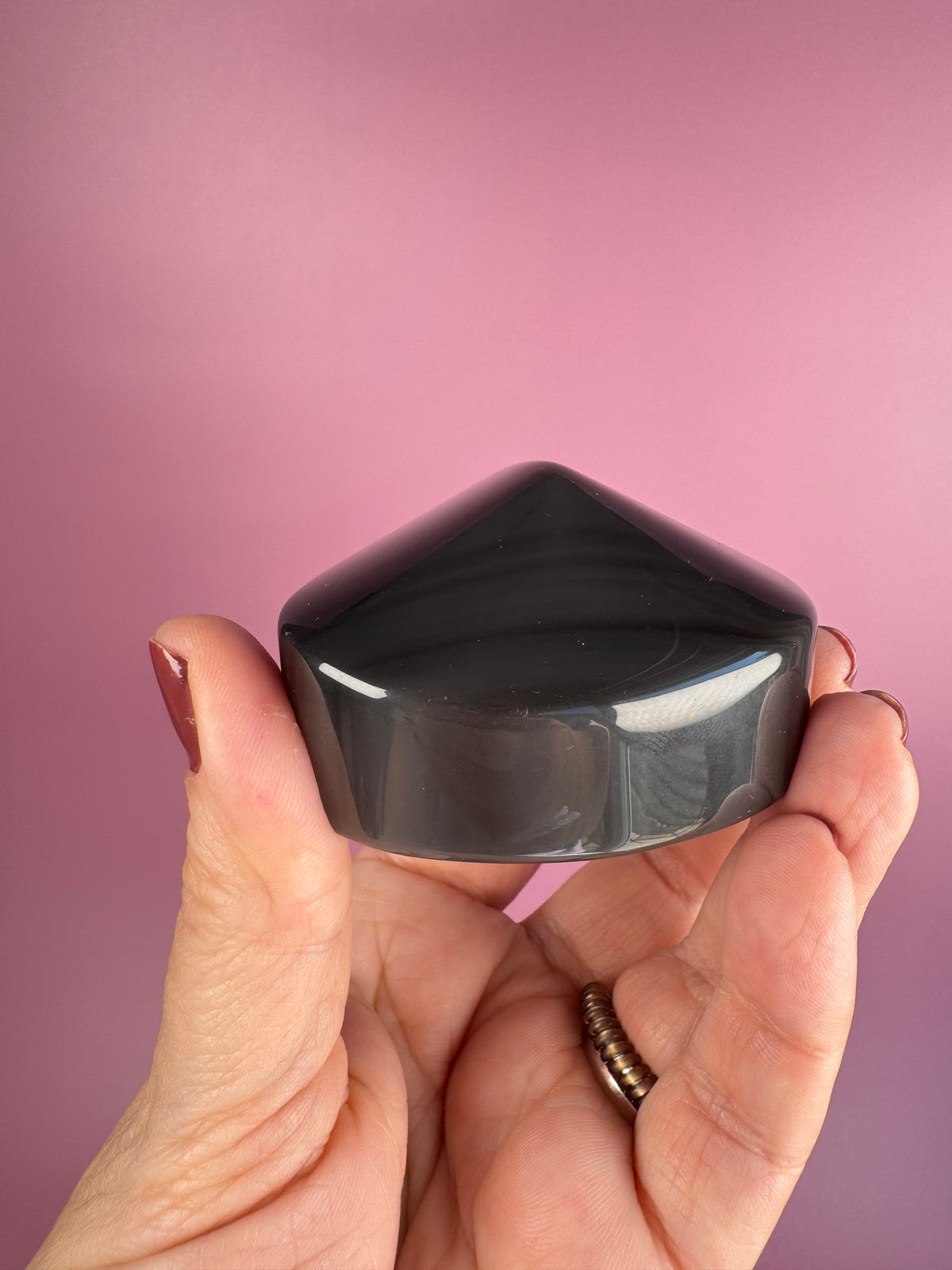 Grey Obsidian Spade Carving