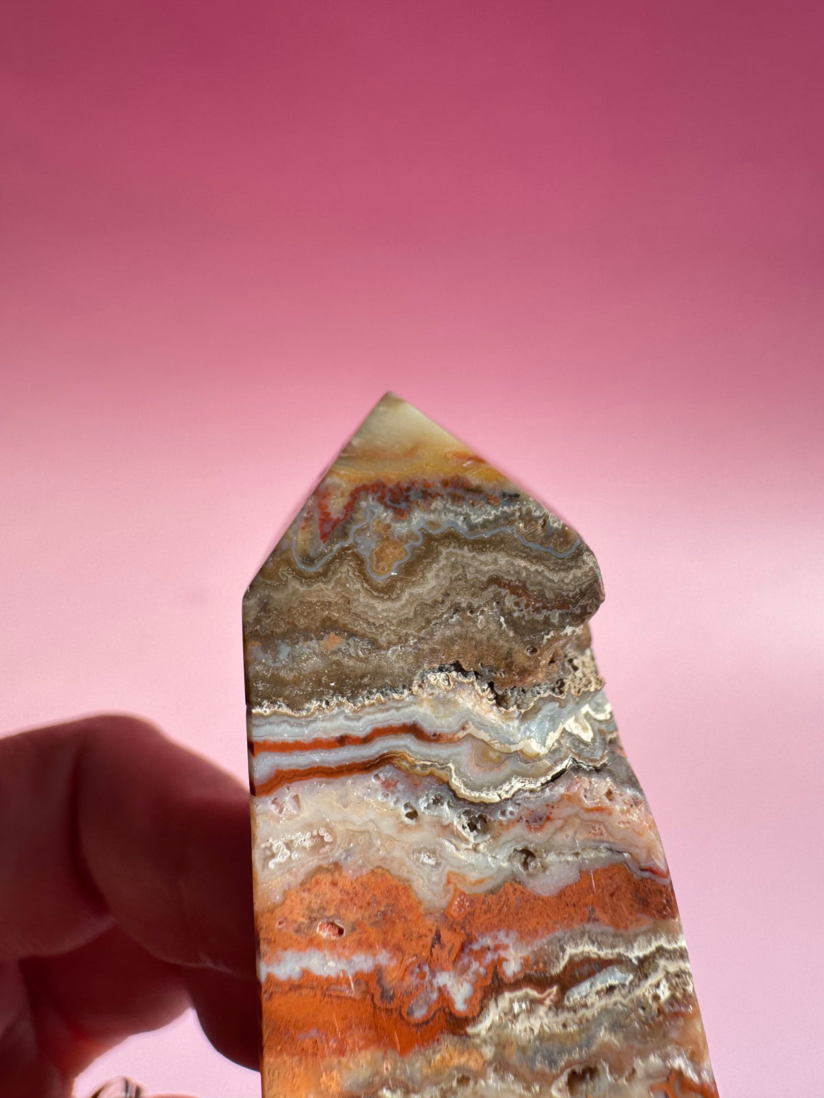 Pink Crazy Lace Agate Tower - ITEM P