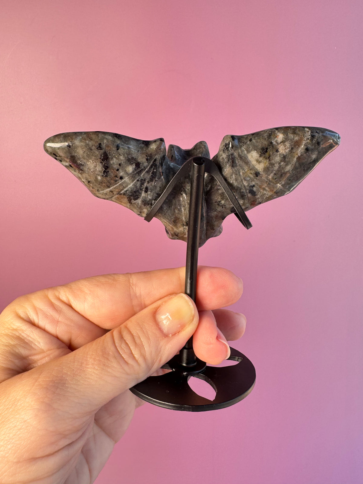 Yooperlite Bat Carving with Stand
