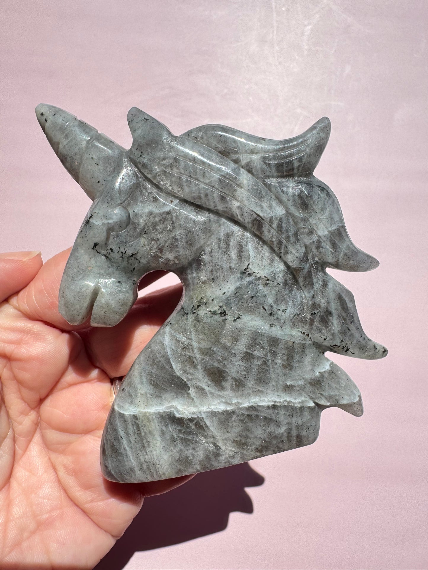 Labradorite Unicorn Carving - Item A