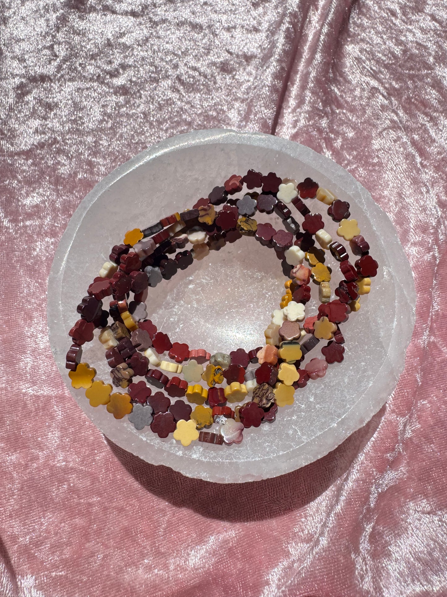 Mookaite Flower Bracelet (7")