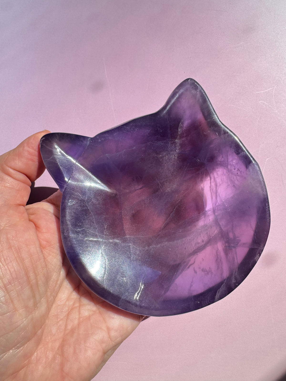 Purple Fluorite Cat Dish - Imperfect