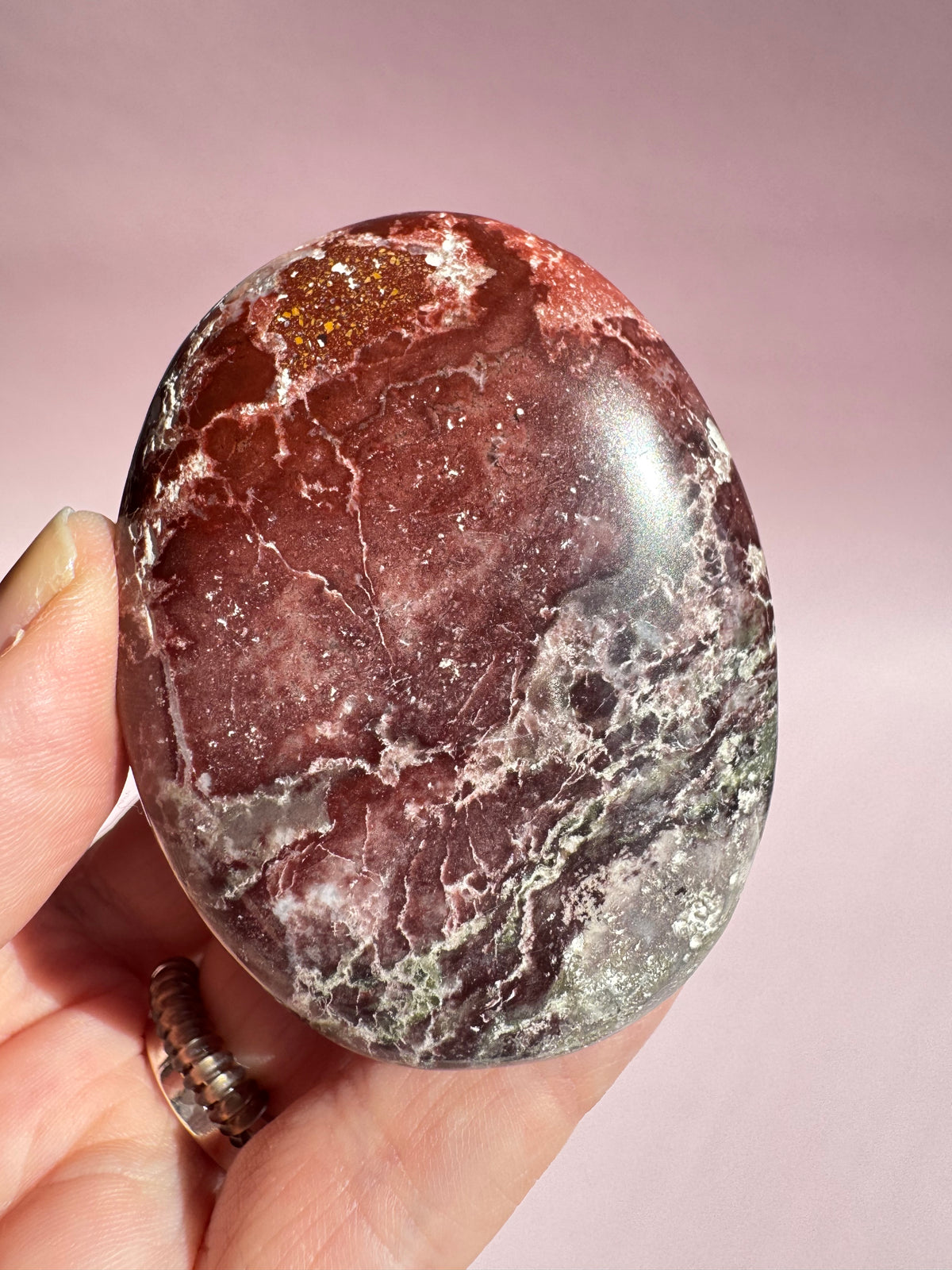 Unicorn Jasper Palm Stone - Item U