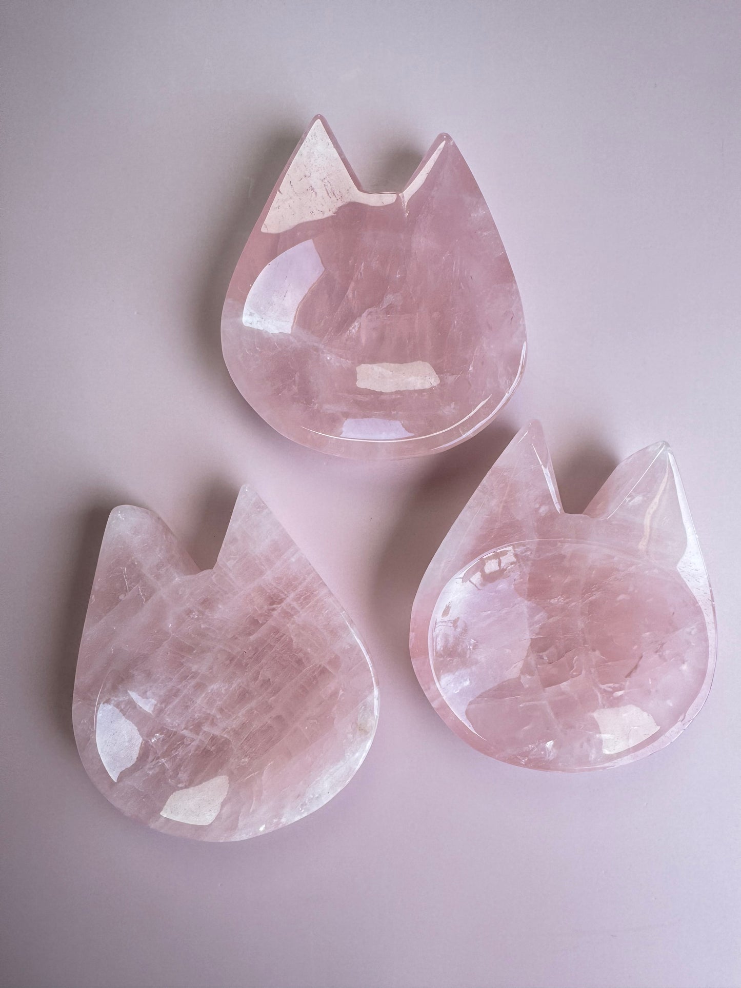 Rose Quartz Cat Shaped Bowl