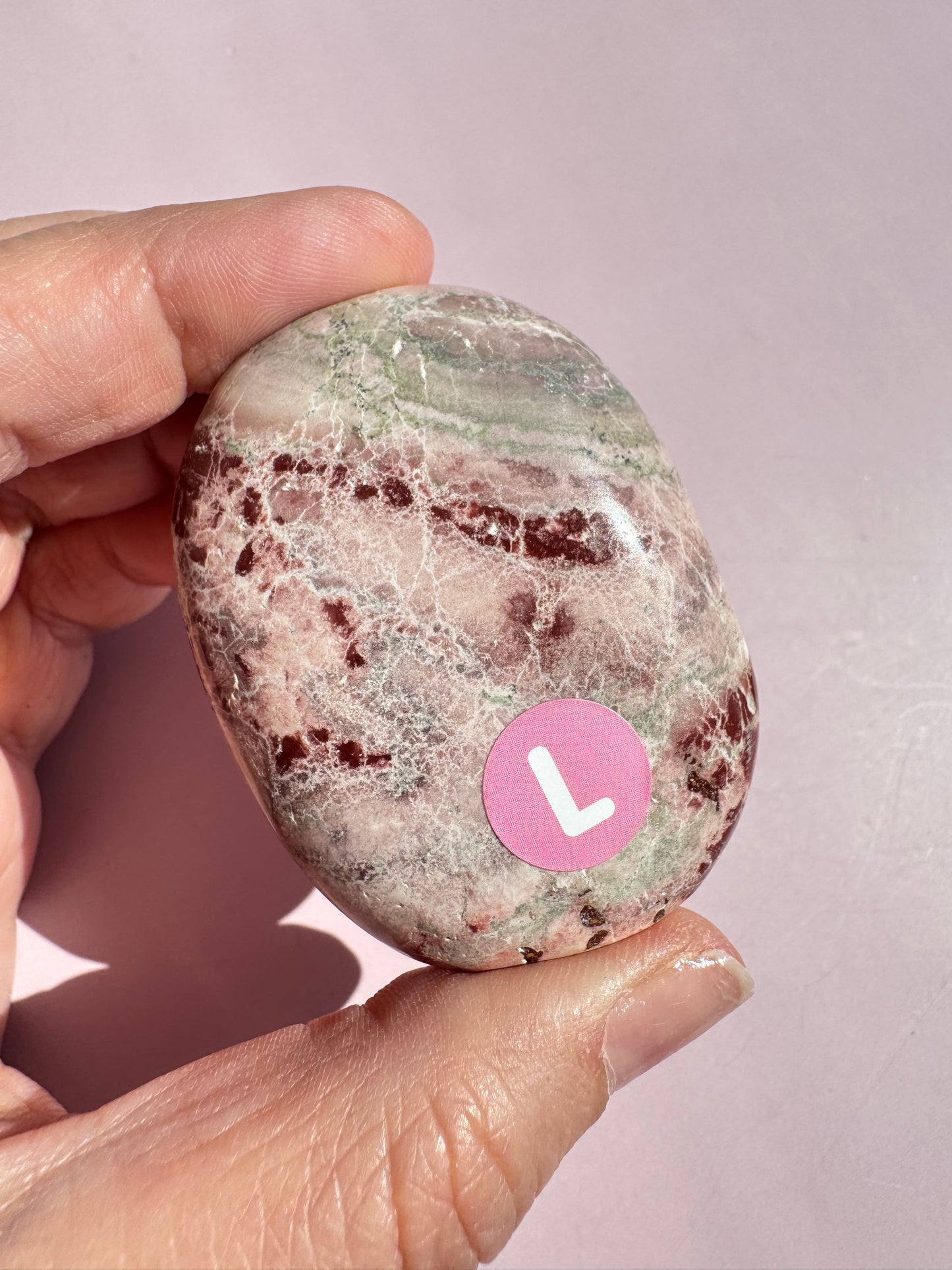 Unicorn Jasper Palm Stone - from India (Item L)