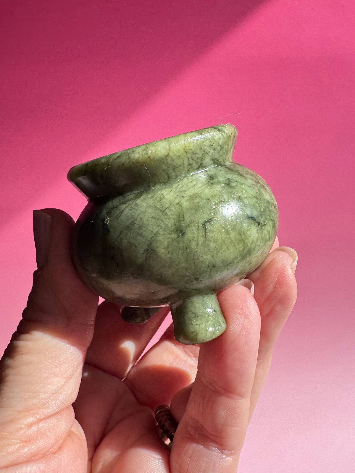 Serpentine Cauldron Carving