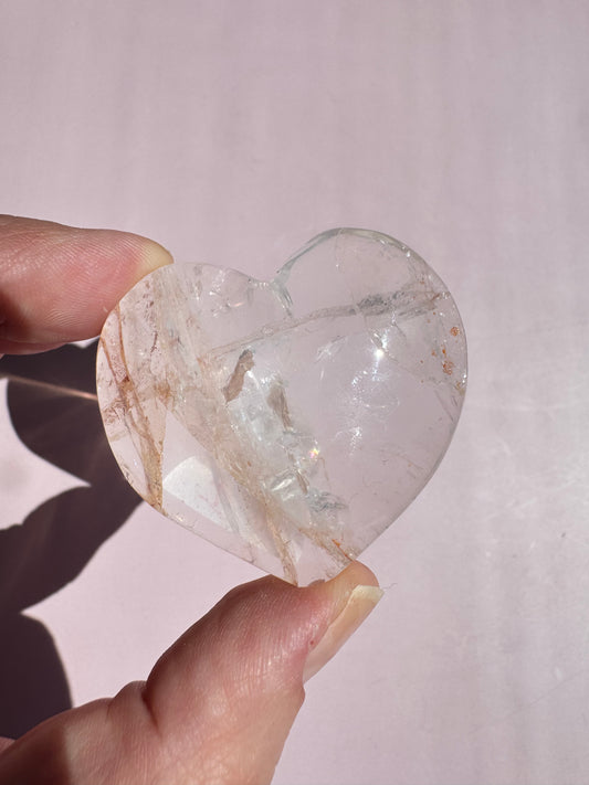 Golden Hematoid Quartz Heart Carving - Item I