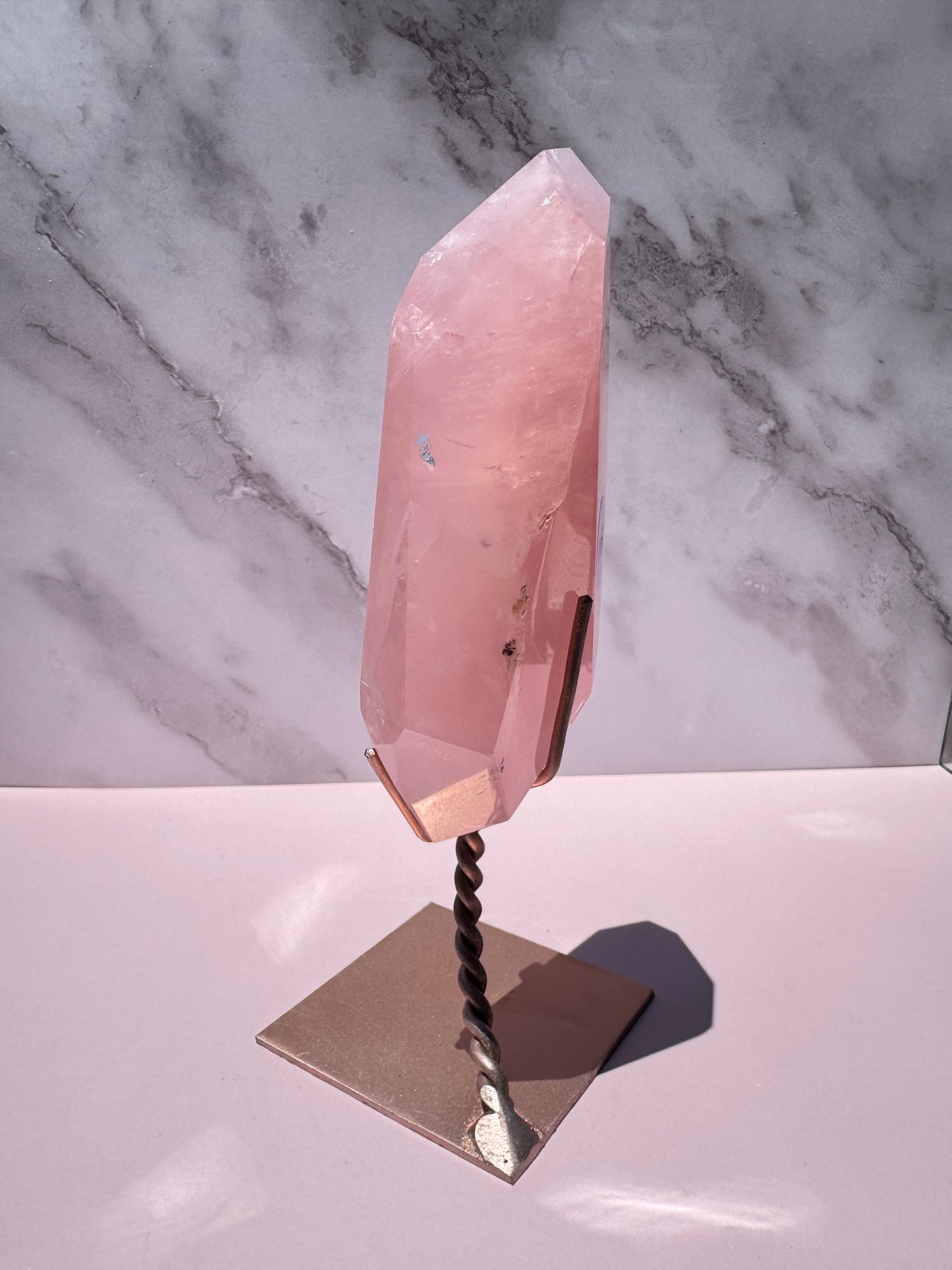 Rose Quartz Polished Freeform on Stand, from Brazil - Item B