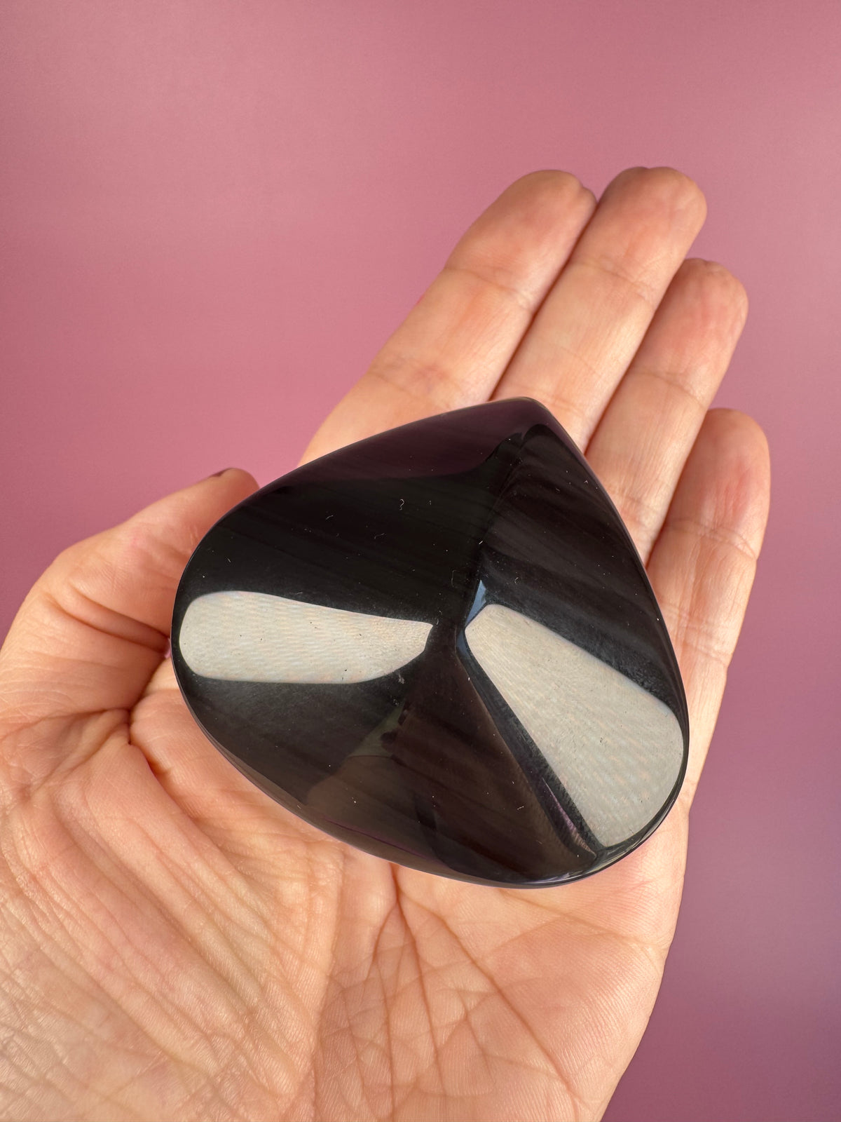 Grey Obsidian Spade Carving