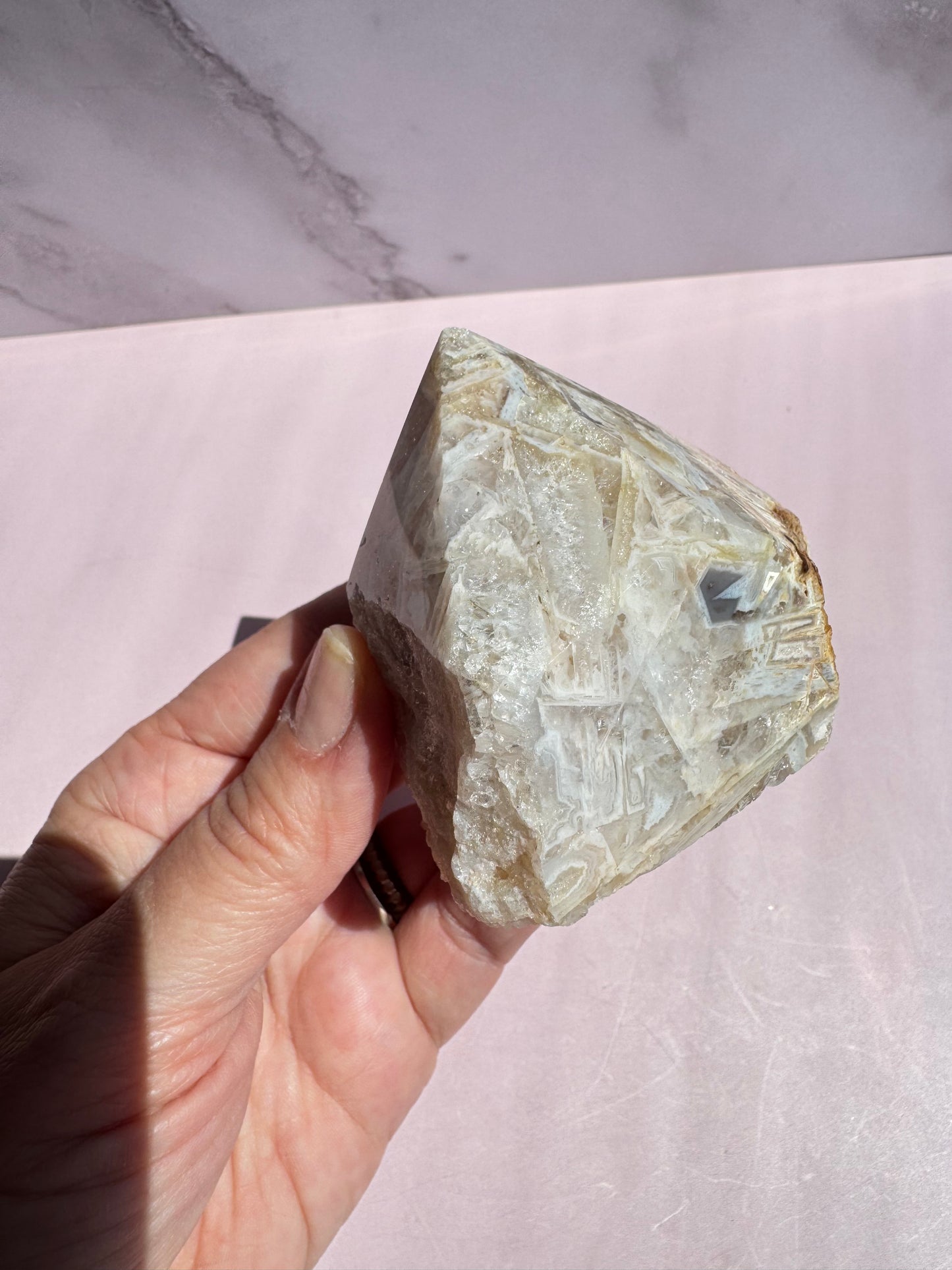 Pink Amethyst Semi-Polished Point - Item A