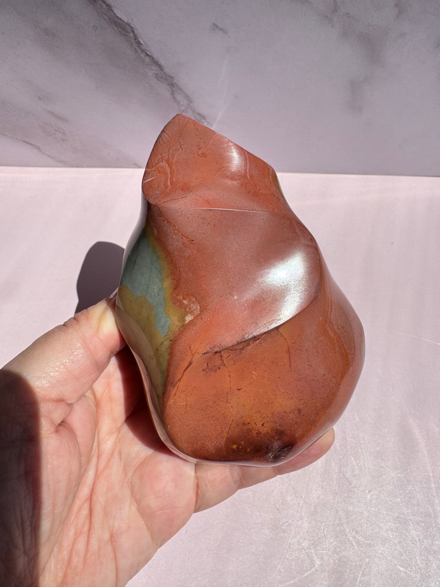 Polychrome Jasper Flame, from Madagascar