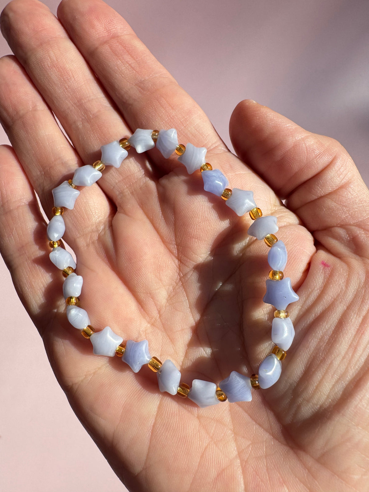 Blue Lace Agate Star Bracelet (6.75")