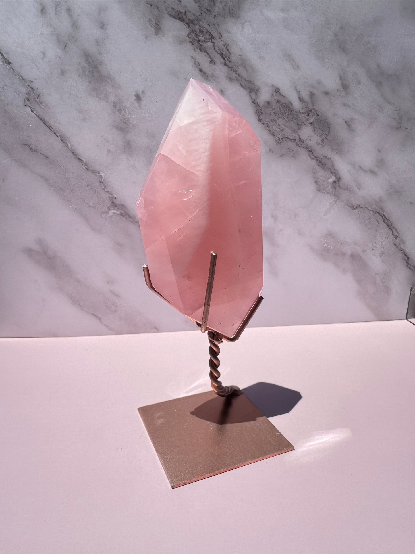 Rose Quartz Polished Freeform on Stand, from Brazil - Item B