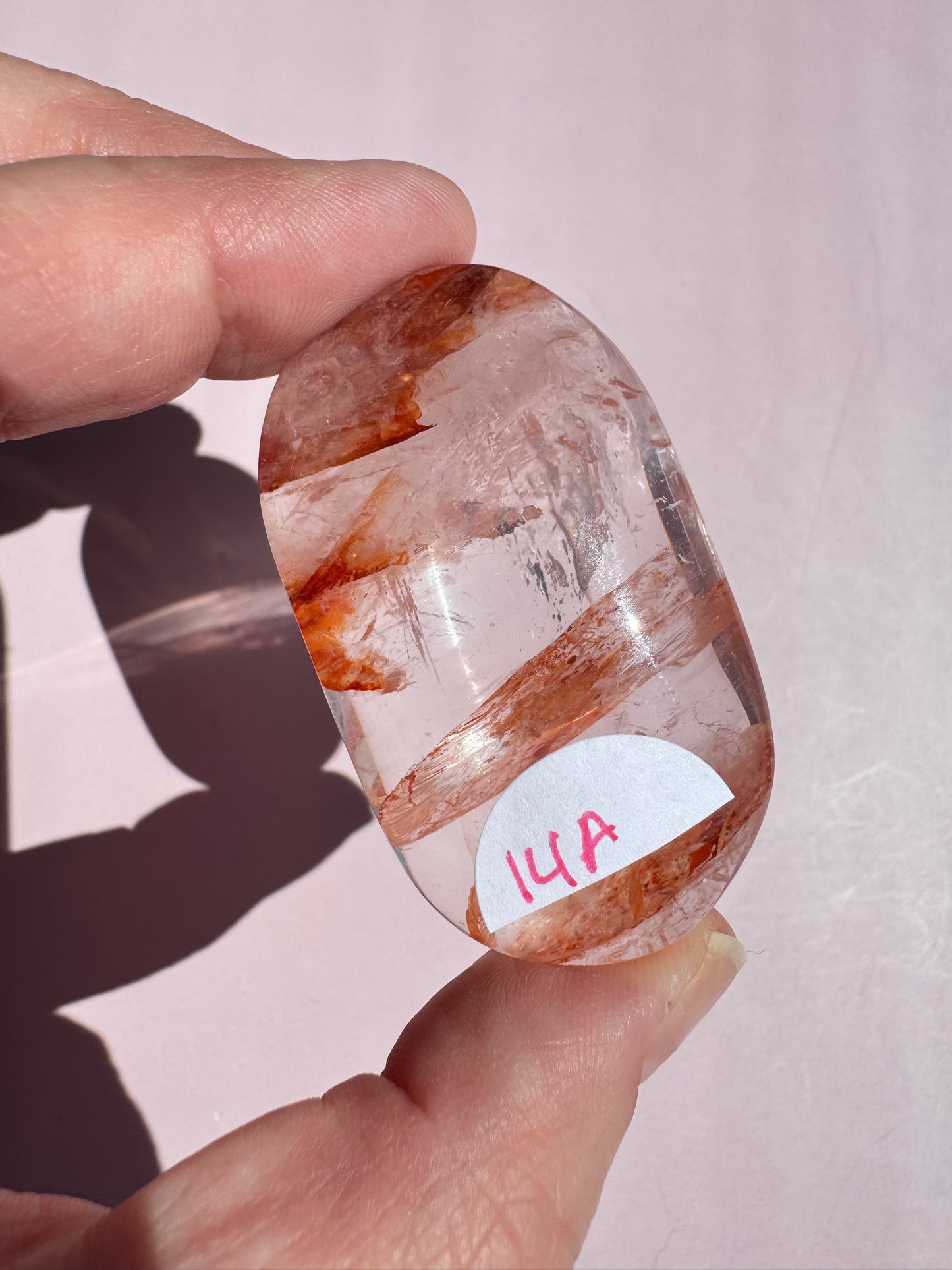 Fire Quartz Palm Stone - Item A