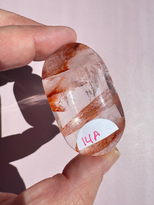 Fire Quartz Palm Stone - Item A