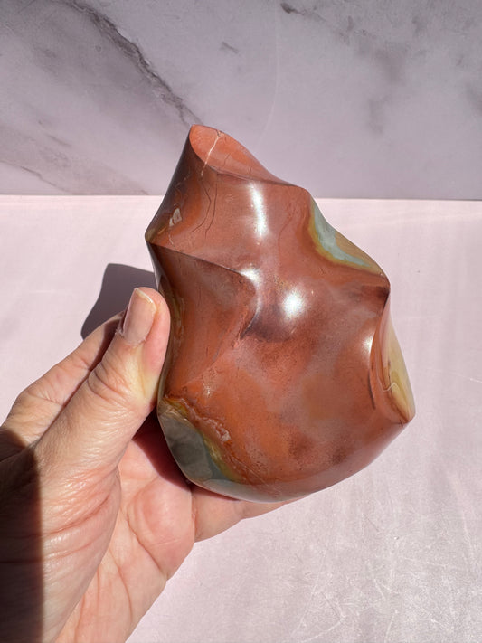 Polychrome Jasper Flame, from Madagascar