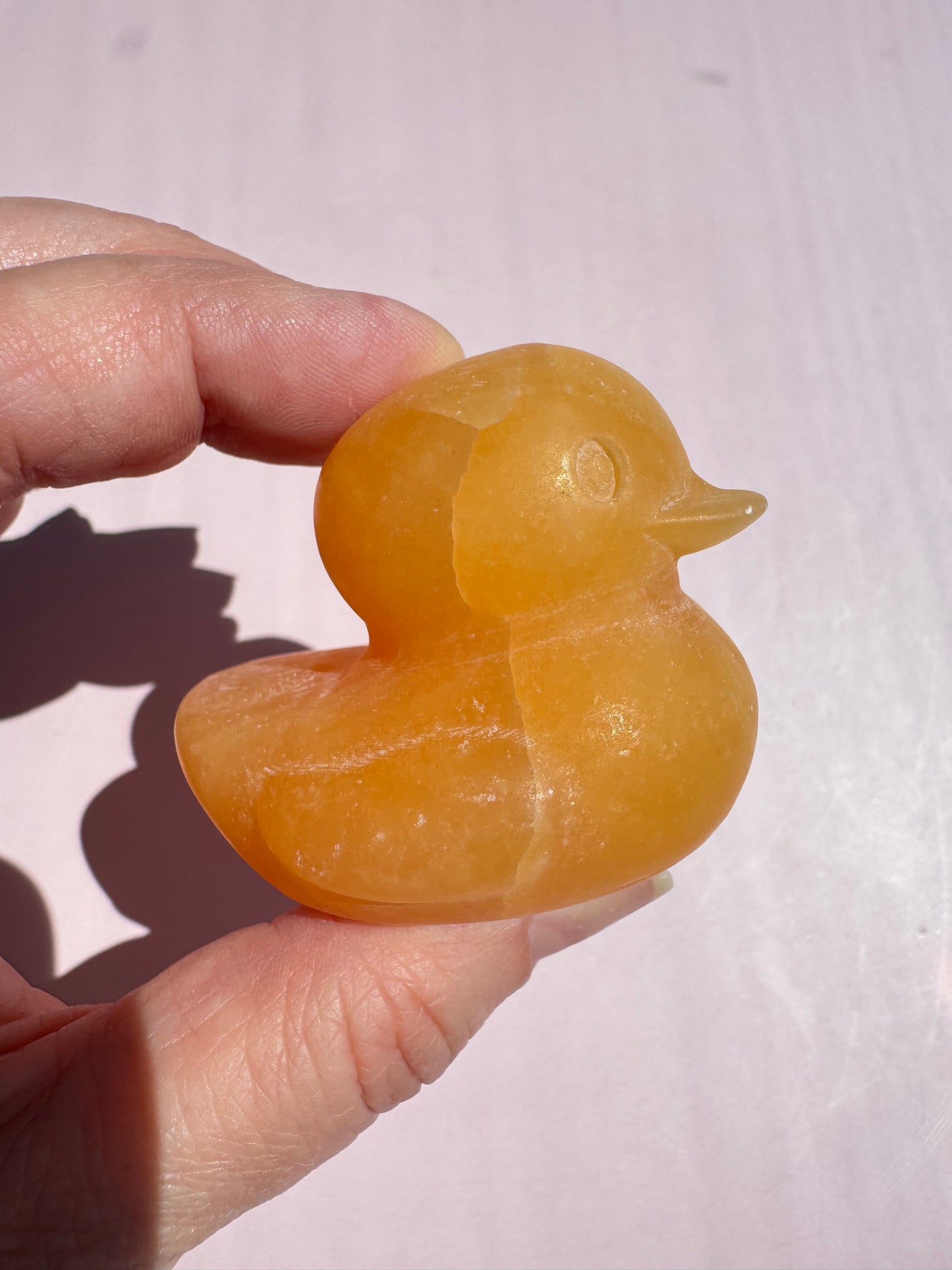 Orange Calcite Duck Carving - Item G