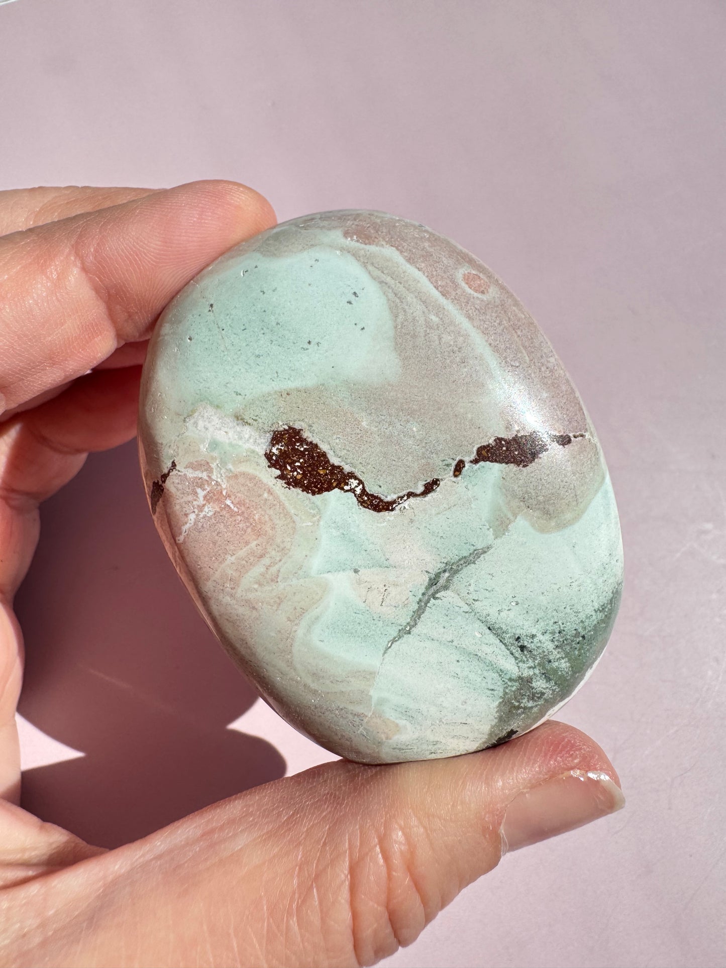Unicorn Jasper Palm Stone - from India (Item P)