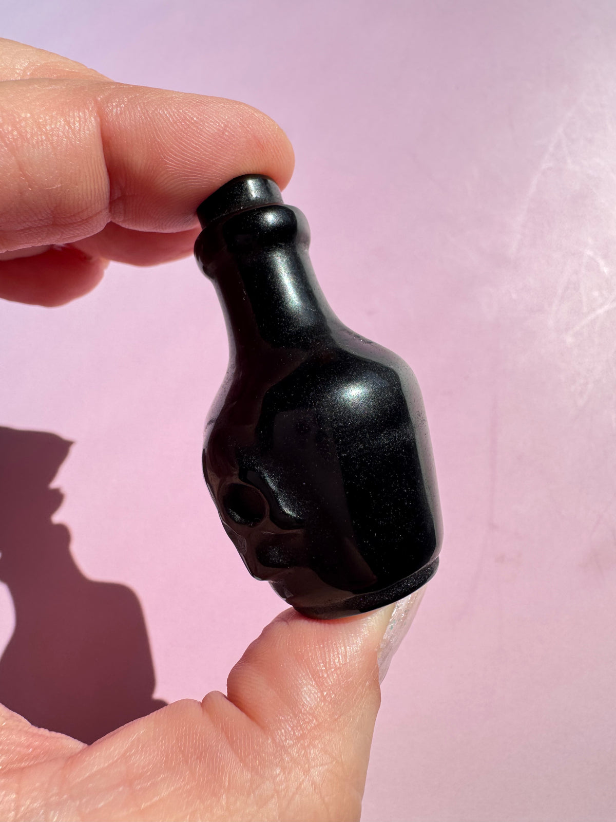 Obsidian Spooky Bottle Carving