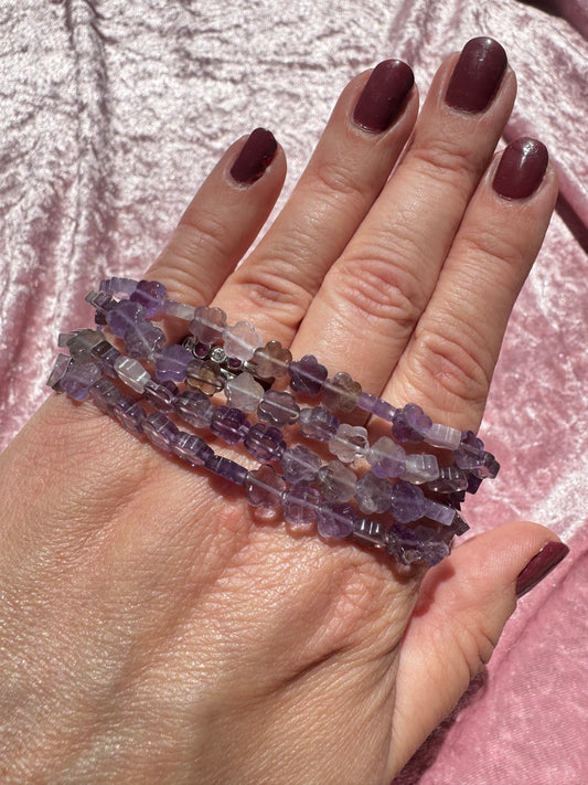 Amethyst Flower Bracelet (6.75")
