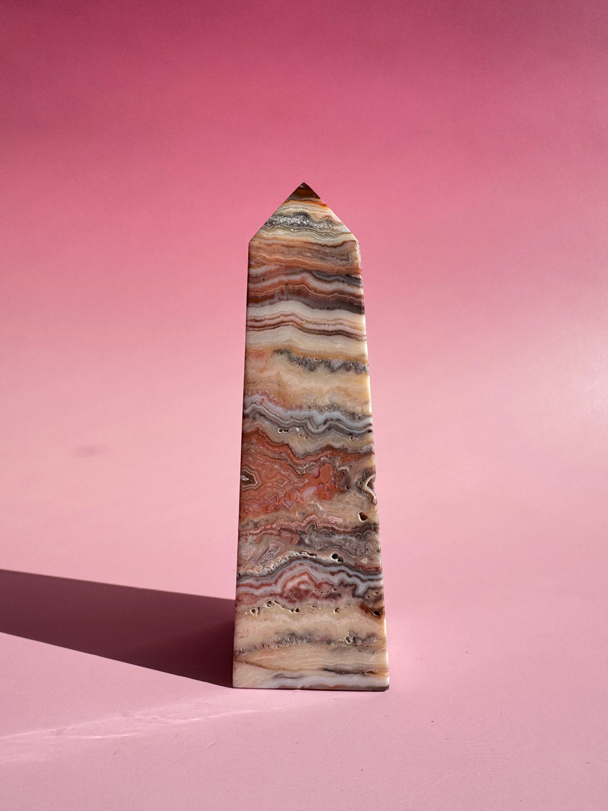 Pink Crazy Lace Agate Tower - ITEM S