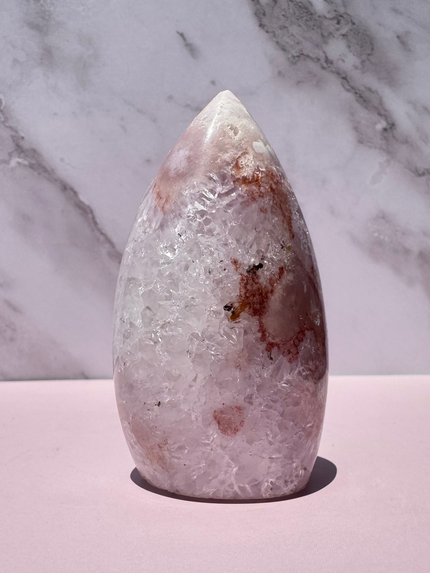 Flower Agate and Pink Amethyst Freeform - Item D