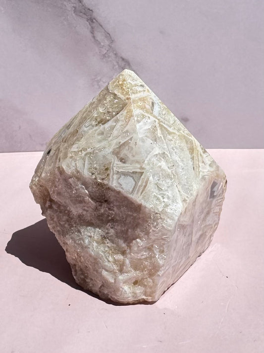 Pink Amethyst Semi-Polished Point - Item A