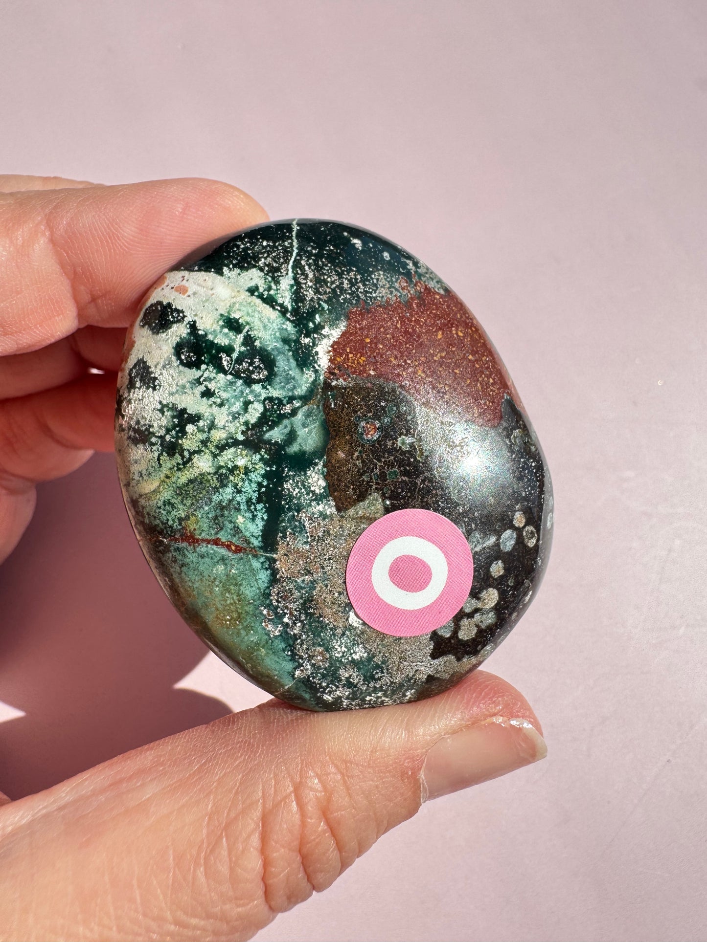 Unicorn Jasper Palm Stone - from India (Item O)