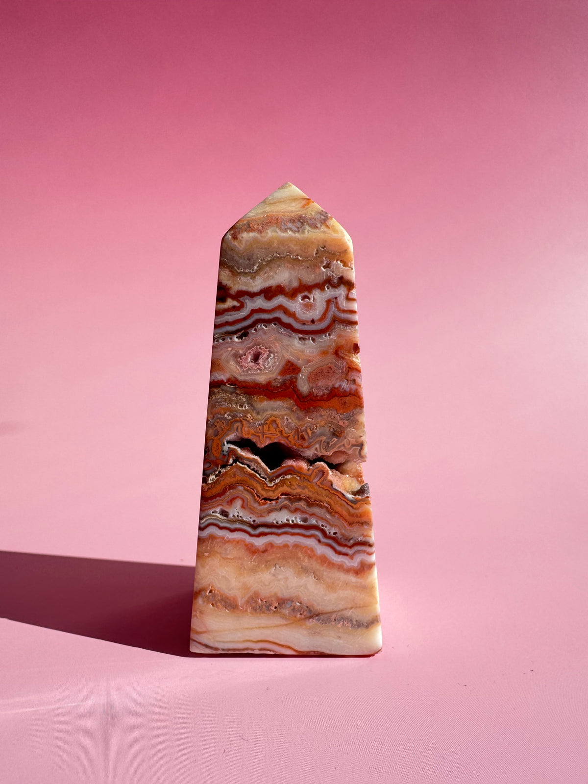 Pink Crazy Lace Agate Tower - ITEM P