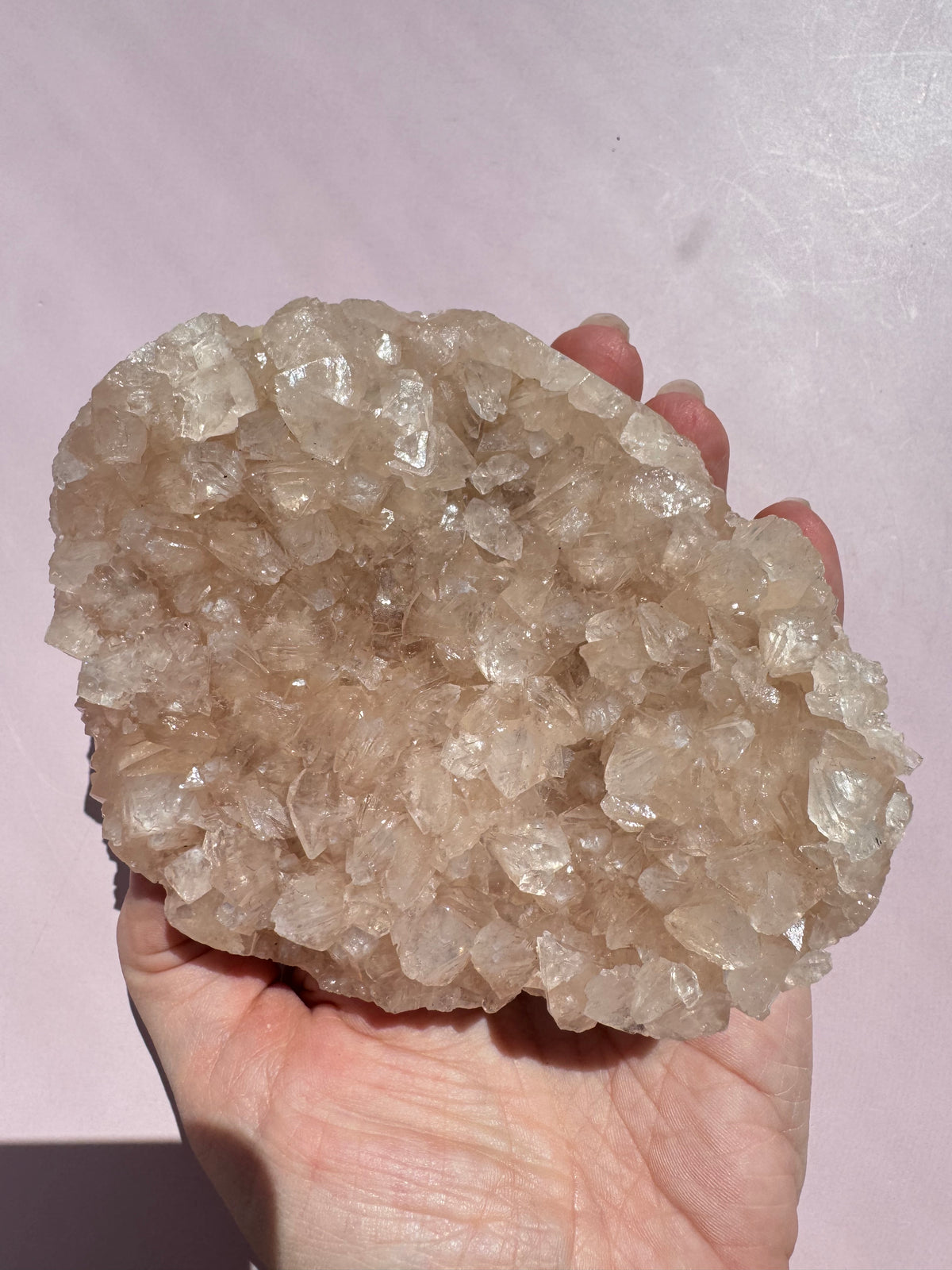 Pink Mirror Apophyllite Cluster - Item H